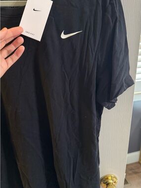 Nike Black Short Sleeve Dri-FIT Tee with White Swoosh